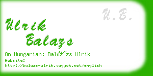 ulrik balazs business card